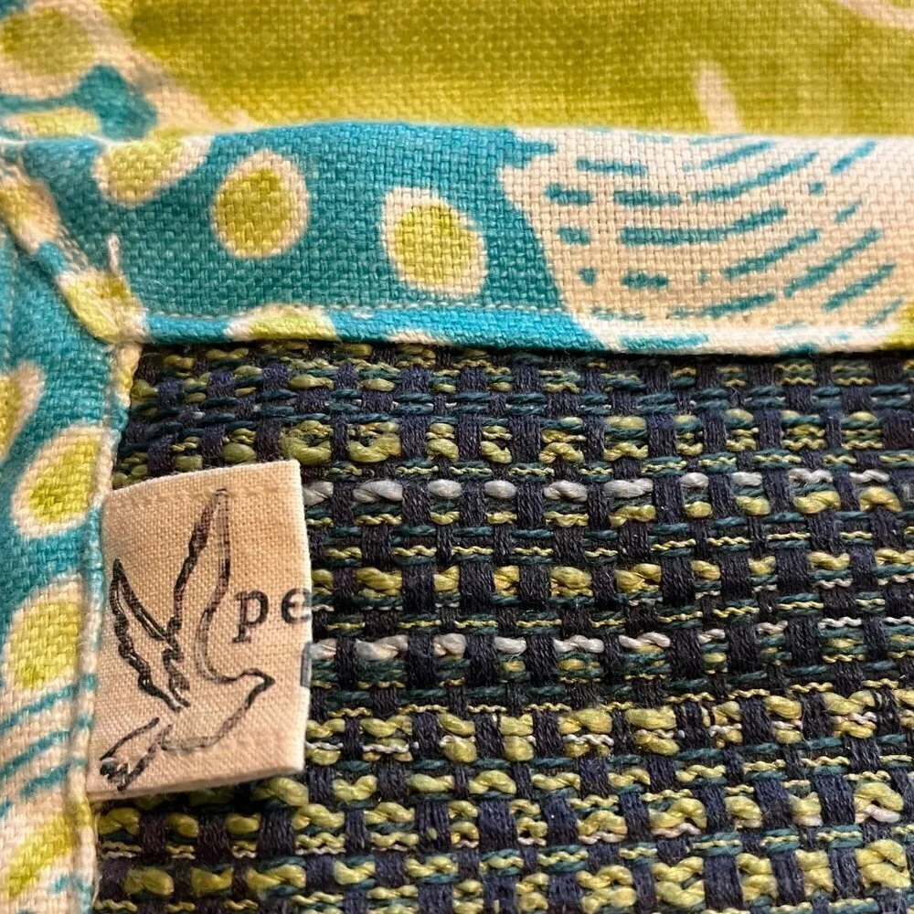 Peace of Thread Handmade One-Of-A-Kind Woven Lenvelope Wallet Clutch Blue Green